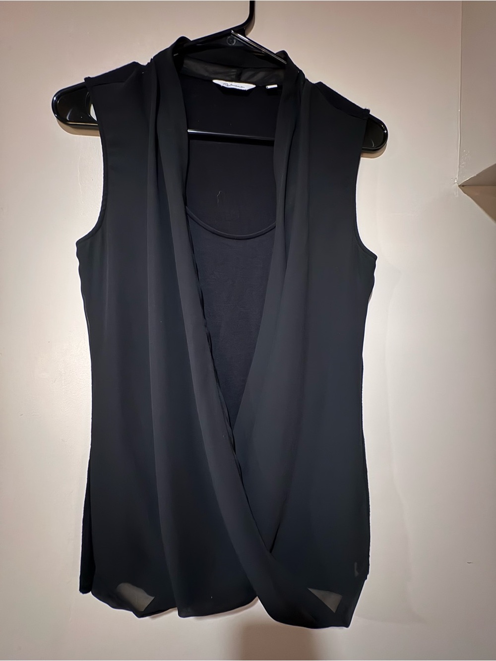 Reitmans Black Sleeveless Wrap-Front Camisole